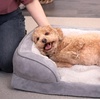 image:imageFurHaven Cooling Gel Dog Bed for Large Dogs Perfect Comfort Sofa Bed with Cool GelTop Foam with a Solid Orthopedic Foam Base for Joint Support Washable Cover Jumbo XL Plush amp Velvet Granite GrayGranite Gray
