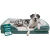image:imageFurHaven Cooling Gel Dog Bed for Large Dogs Perfect Comfort Sofa Bed with Cool GelTop Foam with a Solid Orthopedic Foam Base for Joint Support Washable Cover Jumbo XL Plush amp Velvet Granite GrayCeladon Green