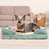 image:imageFurHaven Cooling Gel Dog Bed for Large Dogs Perfect Comfort Sofa Bed with Cool GelTop Foam with a Solid Orthopedic Foam Base for Joint Support Washable Cover Jumbo XL Plush amp Velvet Granite GrayCeladon Green