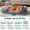 image:imageFurHaven Cooling Gel Dog Bed for Large Dogs Perfect Comfort Sofa Bed with Cool GelTop Foam with a Solid Orthopedic Foam Base for Joint Support Washable Cover Jumbo XL Plush amp Velvet Granite GrayGranite Gray