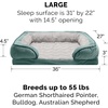 image:imageFurHaven Cooling Gel Dog Bed for Large Dogs Perfect Comfort Sofa Bed with Cool GelTop Foam with a Solid Orthopedic Foam Base for Joint Support Washable Cover Jumbo XL Plush amp Velvet Granite GrayCeladon Green