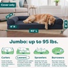 image:imageFurHaven Dog Bed Cover Replacement SofaStyle Design with Soft Quilted Sleep Surface for Cozy Comfort Machine Washable Jumbo Plus XXL Quilted Fabric Navy BlueIron Gray