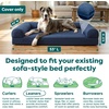image:imageFurHaven Dog Bed Cover Replacement SofaStyle Design with Soft Quilted Sleep Surface for Cozy Comfort Machine Washable Jumbo Plus XXL Quilted Fabric Navy BlueNavy