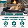 image:imageFurHaven Dog Bed Cover Replacement SofaStyle Design with Soft Quilted Sleep Surface for Cozy Comfort Machine Washable Jumbo Plus XXL Quilted Fabric Navy BlueIron Gray