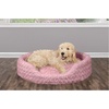 image:imageFurHaven Dog Bed for Small Dogs Oval Lounger with Soft Pillow Cushion Insert for Cozy Comfort Removable Washable Cover Small Faux Fur amp Suede GrayPlush Pink