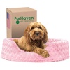 image:imageFurHaven Dog Bed for Small Dogs Oval Lounger with Soft Pillow Cushion Insert for Cozy Comfort Removable Washable Cover Small Faux Fur amp Suede GrayPlush Pink
