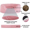 image:imageFurHaven Dog Bed for Small Dogs Oval Lounger with Soft Pillow Cushion Insert for Cozy Comfort Removable Washable Cover Small Faux Fur amp Suede GrayPlush Pink