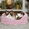 image:imageFurHaven Dog Bed for Small Dogs Oval Lounger with Soft Pillow Cushion Insert for Cozy Comfort Removable Washable Cover Small Faux Fur amp Suede GrayPlush Pink