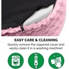 image:imageFurHaven Dog Bed for Small Dogs Oval Lounger with Soft Pillow Cushion Insert for Cozy Comfort Removable Washable Cover Small Faux Fur amp Suede GrayPlush Pink