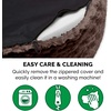 image:imageFurHaven Dog Bed for Small Dogs Oval Lounger with Soft Pillow Cushion Insert for Cozy Comfort Removable Washable Cover Small Faux Fur amp Suede GrayPlush Chocolate