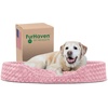 image:imageFurHaven Dog Bed for Small Dogs Oval Lounger with Soft Pillow Cushion Insert for Cozy Comfort Removable Washable Cover Small Faux Fur amp Suede GrayPlush Pink