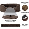 image:imageFurHaven Dog Bed for Small Dogs Oval Lounger with Soft Pillow Cushion Insert for Cozy Comfort Removable Washable Cover Small Faux Fur amp Suede GrayTerry  Suede Espresso