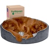 image:imageFurHaven Dog Bed for Small Dogs Oval Lounger with Soft Pillow Cushion Insert for Cozy Comfort Removable Washable Cover Small Faux Fur amp Suede GrayTwo Tone Gray