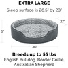 image:imageFurHaven Dog Bed for Small Dogs Oval Lounger with Soft Pillow Cushion Insert for Cozy Comfort Removable Washable Cover Small Faux Fur amp Suede GrayTwo Tone Gray