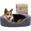 image:imageFurHaven Dog Bed for Small Dogs Oval Lounger with Soft Pillow Cushion Insert for Cozy Comfort Removable Washable Cover Small Faux Fur amp Suede GrayTwo Tone Gray