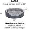 image:imageFurHaven Dog Bed for Small Dogs Oval Lounger with Soft Pillow Cushion Insert for Cozy Comfort Removable Washable Cover Small Faux Fur amp Suede GrayTwo Tone Gray