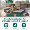 image:imageFurHaven Orthopedic Dog Bed for Large Dogs LShaped Chaise Mattress with Orthopedic Egg Crate amp Solid Orthopedic Foam Base for Joint Support Washable Cover Jumbo XL Faux Fur amp Suede Dark SageDeep Sapphire