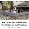 image:imageFurHaven Orthopedic Dog Bed for Large Dogs LShaped Chaise Mattress with Orthopedic Egg Crate amp Solid Orthopedic Foam Base for Joint Support Washable Cover Jumbo XL Faux Fur amp Suede Dark SageTitanium