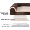 image:imageFurHaven Orthopedic Dog Bed for Large Dogs LShaped Chaise Mattress with Orthopedic Egg Crate amp Solid Orthopedic Foam Base for Joint Support Washable Cover Jumbo XL Faux Fur amp Suede Dark SageDino Toy  Espresso