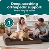 image:imageFurHaven Orthopedic Dog Bed for Large Dogs LShaped Chaise Mattress with Orthopedic Egg Crate amp Solid Orthopedic Foam Base for Joint Support Washable Cover Jumbo XL Faux Fur amp Suede Dark SageSable Brown