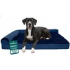image:imageFurHaven Orthopedic Dog Bed for Large Dogs LShaped Chaise Mattress with Orthopedic Egg Crate amp Solid Orthopedic Foam Base for Joint Support Washable Cover Jumbo XL Faux Fur amp Suede Dark SageDeep Sapphire