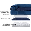 image:imageFurHaven Orthopedic Dog Bed for Large Dogs LShaped Chaise Mattress with Orthopedic Egg Crate amp Solid Orthopedic Foam Base for Joint Support Washable Cover Jumbo XL Faux Fur amp Suede Dark SageDeep Sapphire