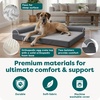 image:imageFurHaven Orthopedic Dog Bed for Large Dogs LShaped Chaise Mattress with Orthopedic Egg Crate amp Solid Orthopedic Foam Base for Joint Support Washable Cover Jumbo XL Faux Fur amp Suede Dark SageSable Brown