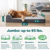 image:imageFurHaven Orthopedic Dog Bed for Large Dogs LShaped Chaise Mattress with Orthopedic Egg Crate amp Solid Orthopedic Foam Base for Joint Support Washable Cover Jumbo XL Faux Fur amp Suede Dark SageStone Gray