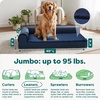image:imageFurHaven Orthopedic Dog Bed for Large Dogs LShaped Chaise Mattress with Orthopedic Egg Crate amp Solid Orthopedic Foam Base for Joint Support Washable Cover Jumbo XL Faux Fur amp Suede Dark SageDeep Sapphire
