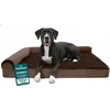 image:imageFurHaven Orthopedic Dog Bed for Large Dogs LShaped Chaise Mattress with Orthopedic Egg Crate amp Solid Orthopedic Foam Base for Joint Support Washable Cover Jumbo XL Faux Fur amp Suede Dark SageSable Brown