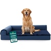 image:imageFurHaven Orthopedic Dog Bed for Large Dogs LShaped Chaise Mattress with Orthopedic Egg Crate amp Solid Orthopedic Foam Base for Joint Support Washable Cover Jumbo XL Faux Fur amp Suede Dark SageDeep Sapphire