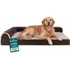image:imageFurHaven Orthopedic Dog Bed for Large Dogs LShaped Chaise Mattress with Orthopedic Egg Crate amp Solid Orthopedic Foam Base for Joint Support Washable Cover Jumbo XL Faux Fur amp Suede Dark SageEspresso