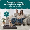 image:imageFurHaven Orthopedic Dog Bed for Large Dogs LShaped Chaise Mattress with Orthopedic Egg Crate amp Solid Orthopedic Foam Base for Joint Support Washable Cover Jumbo XL Faux Fur amp Suede Dark SagePlatinum Gray