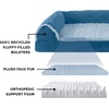 image:imageFurHaven Orthopedic Dog Bed for Large Dogs LShaped Chaise Mattress with Orthopedic Egg Crate amp Solid Orthopedic Foam Base for Joint Support Washable Cover Jumbo XL Faux Fur amp Suede Dark SageMarine Blue