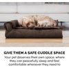 image:imageFurHaven Orthopedic Dog Bed for Large Dogs LShaped Chaise Mattress with Orthopedic Egg Crate amp Solid Orthopedic Foam Base for Joint Support Washable Cover Jumbo XL Faux Fur amp Suede Dark SageSable Brown