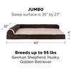 image:imageFurHaven Orthopedic Dog Bed for Large Dogs LShaped Chaise Mattress with Orthopedic Egg Crate amp Solid Orthopedic Foam Base for Joint Support Washable Cover Jumbo XL Faux Fur amp Suede Dark SageDino Toy  Espresso