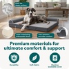 image:imageFurHaven Orthopedic Dog Bed for Large Dogs LShaped Chaise Mattress with Orthopedic Egg Crate amp Solid Orthopedic Foam Base for Joint Support Washable Cover Jumbo XL Faux Fur amp Suede Dark SageStone Gray