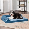 image:imageFurHaven Orthopedic Dog Bed for Large Dogs LShaped Chaise Mattress with Orthopedic Egg Crate amp Solid Orthopedic Foam Base for Joint Support Washable Cover Jumbo XL Faux Fur amp Suede Dark SageMarine Blue