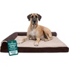 image:imageFurHaven Orthopedic Dog Bed for Large Dogs LShaped Chaise Mattress with Orthopedic Egg Crate amp Solid Orthopedic Foam Base for Joint Support Washable Cover Jumbo XL Faux Fur amp Suede Dark SageEspresso