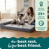 image:imageFurHaven Orthopedic Dog Bed for Large Dogs LShaped Chaise Mattress with Orthopedic Egg Crate amp Solid Orthopedic Foam Base for Joint Support Washable Cover Jumbo XL Faux Fur amp Suede Dark SageDeep Sapphire