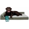 image:imageFurHaven Orthopedic Dog Bed for Large Dogs LShaped Chaise Mattress with Orthopedic Egg Crate amp Solid Orthopedic Foam Base for Joint Support Washable Cover Jumbo XL Faux Fur amp Suede Dark SageDark Sage