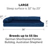 image:imageFurHaven Orthopedic Dog Bed for Large Dogs LShaped Chaise Mattress with Orthopedic Egg Crate amp Solid Orthopedic Foam Base for Joint Support Washable Cover Jumbo XL Faux Fur amp Suede Dark SageDeep Sapphire