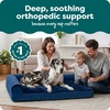 image:imageFurHaven Orthopedic Dog Bed for Large Dogs LShaped Chaise Mattress with Orthopedic Egg Crate amp Solid Orthopedic Foam Base for Joint Support Washable Cover Jumbo XL Faux Fur amp Suede Dark SageDeep Sapphire
