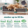 image:imageFurHaven Orthopedic Dog Bed for Large Dogs LShaped Chaise Mattress with Orthopedic Egg Crate amp Solid Orthopedic Foam Base for Joint Support Washable Cover Jumbo XL Faux Fur amp Suede Dark SagePlatinum Gray