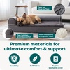 image:imageFurHaven Orthopedic Dog Bed for Large Dogs LShaped Chaise Mattress with Orthopedic Egg Crate amp Solid Orthopedic Foam Base for Joint Support Washable Cover Jumbo XL Faux Fur amp Suede Dark SagePlatinum Gray