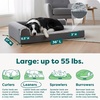 image:imageFurHaven Orthopedic Dog Bed for Large Dogs LShaped Chaise Mattress with Orthopedic Egg Crate amp Solid Orthopedic Foam Base for Joint Support Washable Cover Jumbo XL Faux Fur amp Suede Dark SageStone Gray