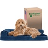 image:imageFurHaven Orthopedic Dog Bed for Large Dogs LShaped Chaise Mattress with Orthopedic Egg Crate amp Solid Orthopedic Foam Base for Joint Support Washable Cover Jumbo XL Faux Fur amp Suede Dark SageDeep Sapphire