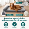 image:imageFurHaven Orthopedic Dog Bed for Large Dogs LShaped Chaise Mattress with Orthopedic Egg Crate amp Solid Orthopedic Foam Base for Joint Support Washable Cover Jumbo XL Faux Fur amp Suede Dark SageStone Gray