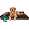 image:imageFurHaven Orthopedic Dog Bed for Large Dogs LShaped Chaise Mattress with Orthopedic Egg Crate amp Solid Orthopedic Foam Base for Joint Support Washable Cover Jumbo XL Faux Fur amp Suede Dark SageSable Brown