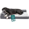 image:imageFurHaven Orthopedic Dog Bed for Large Dogs LShaped Chaise Mattress with Orthopedic Egg Crate amp Solid Orthopedic Foam Base for Joint Support Washable Cover Jumbo XL Faux Fur amp Suede Dark SageStone Gray